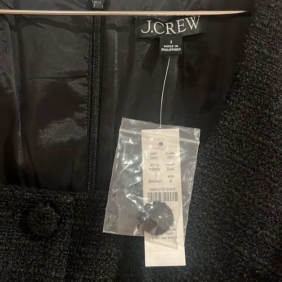J. Crew Sophia Mini Dress in Maritime Tweed Black 2 NWT - Picture 3 of 9